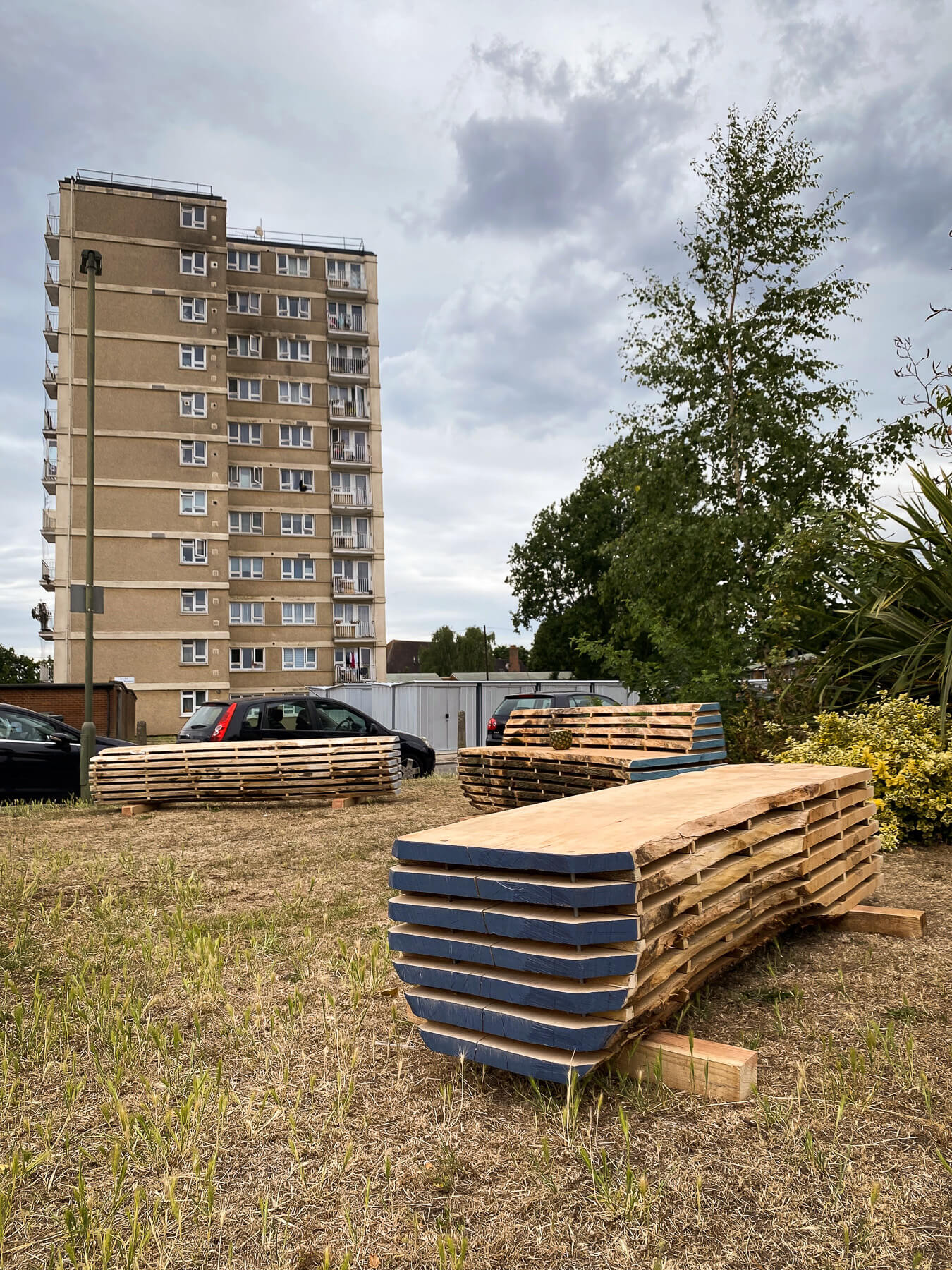 Trees felled for development reused
