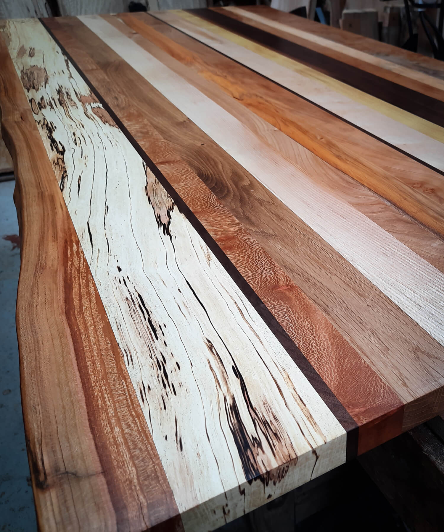 Diversity table made from various English hardwoods