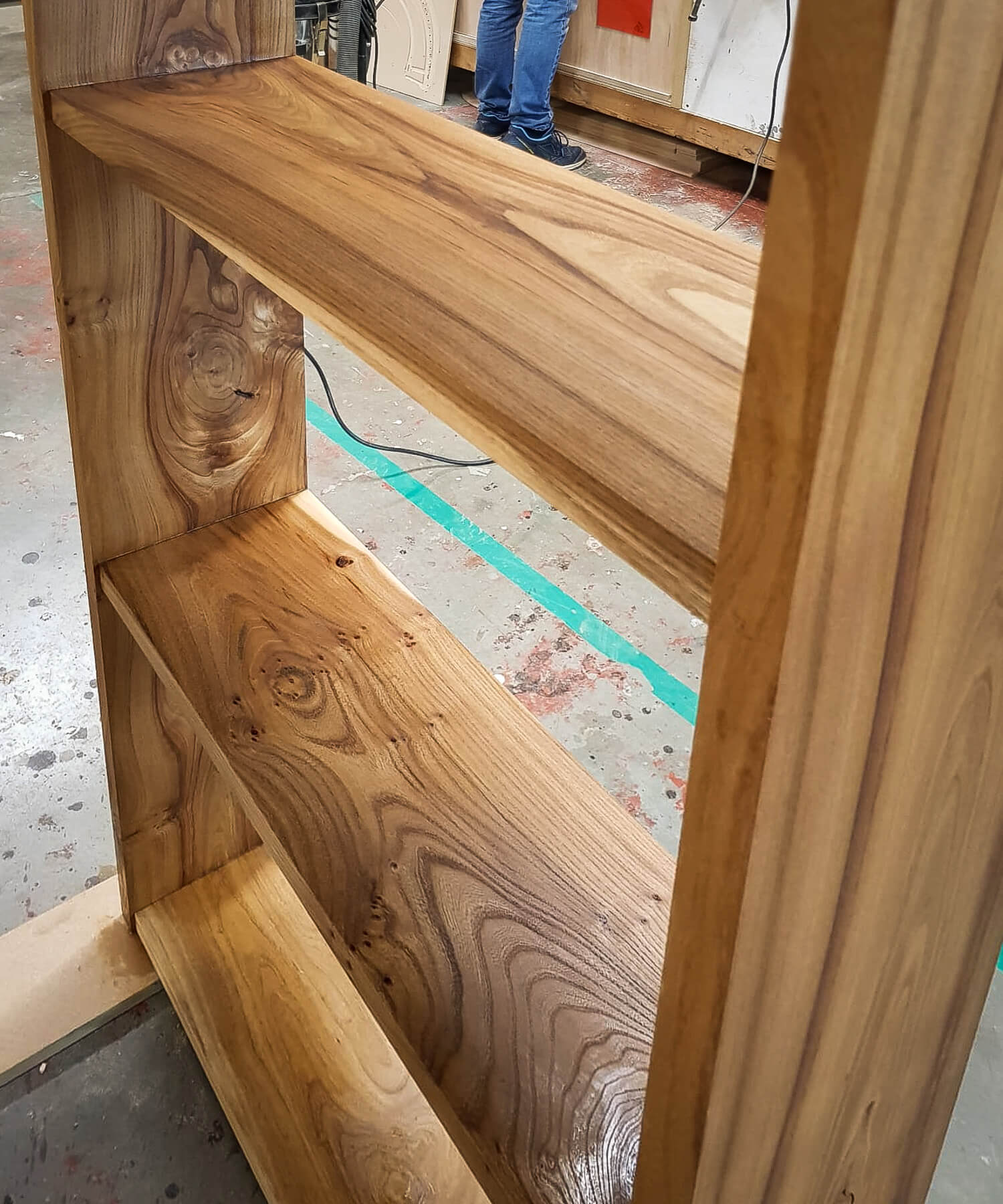 Elm timber bookshelf