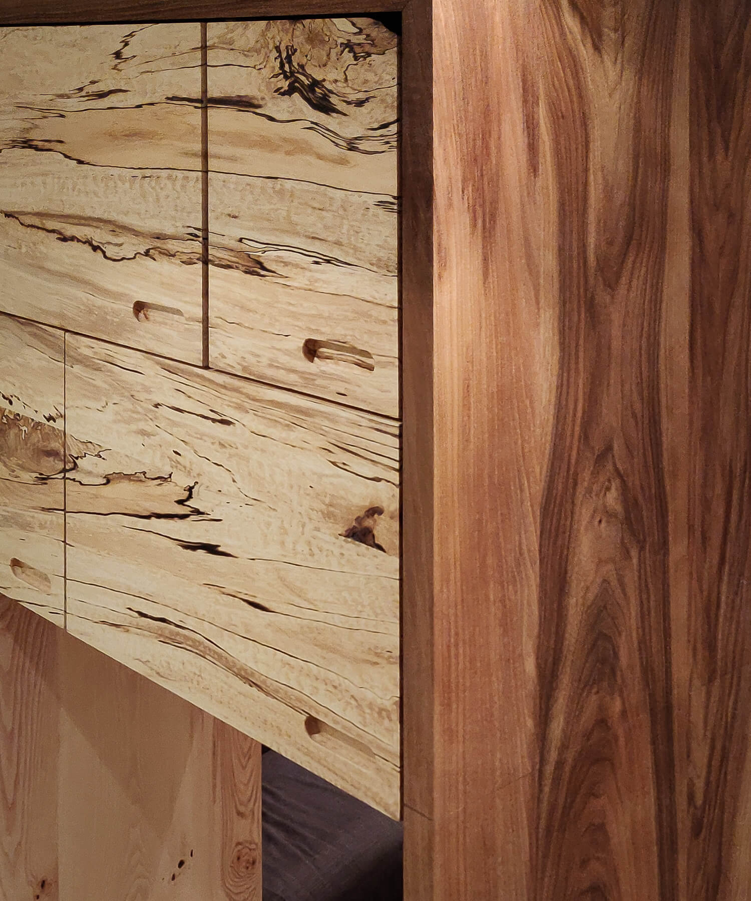 Cupboard with spalted hornbeam timber