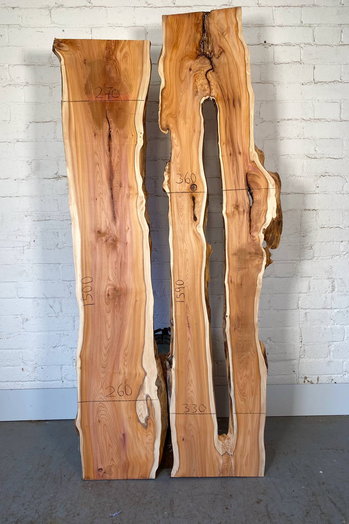 Yew - Waney Edge Board Pair