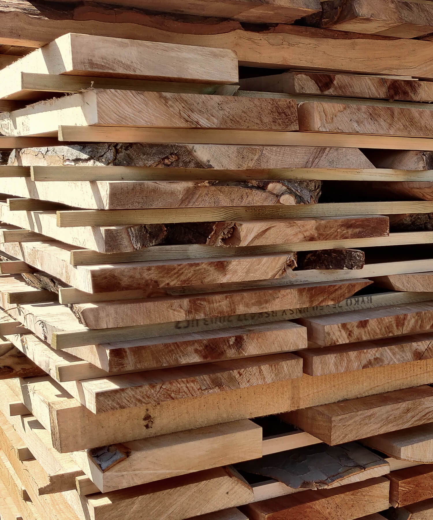 Stacked timber air drying