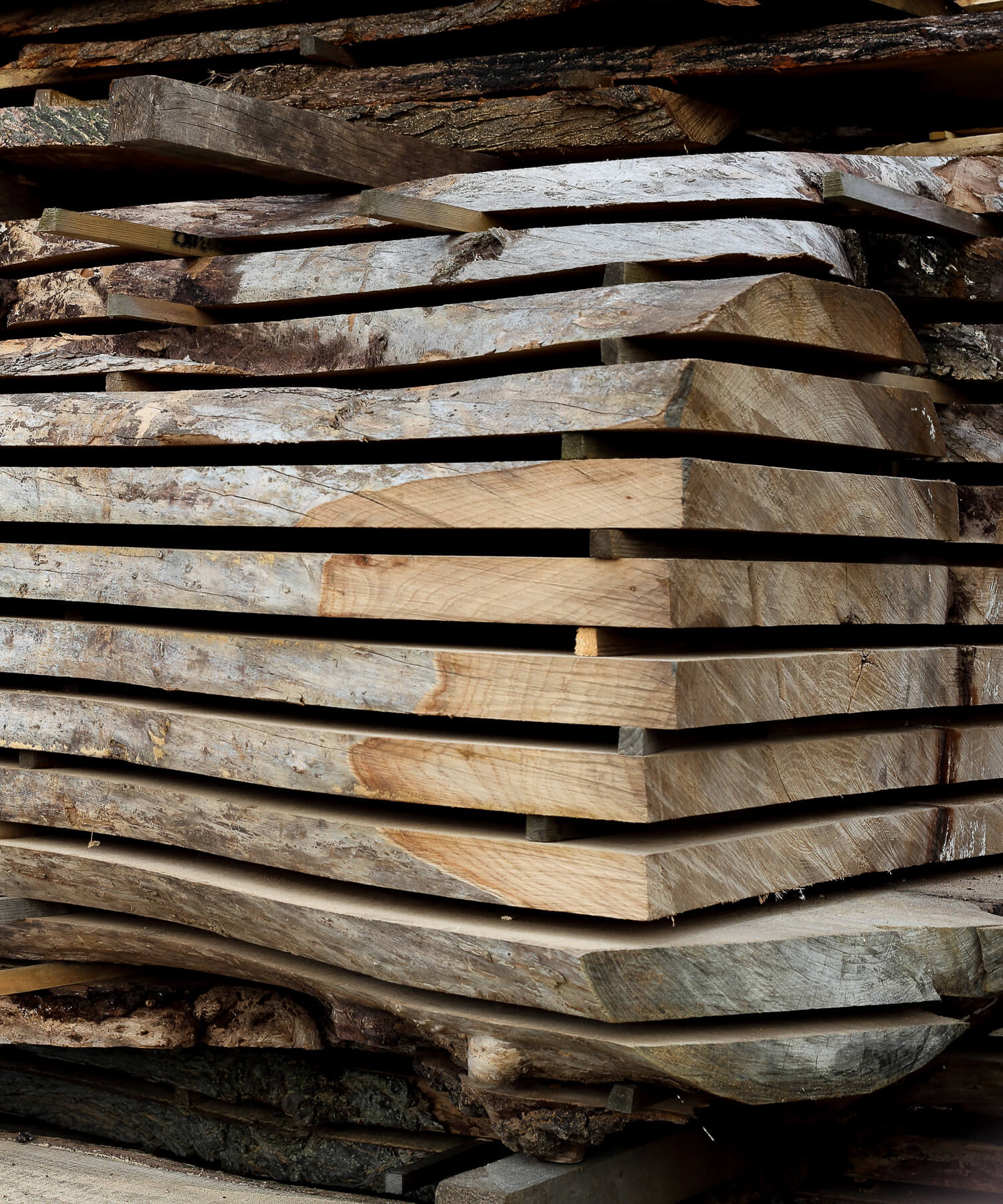 Boule stock of timber air drying 
